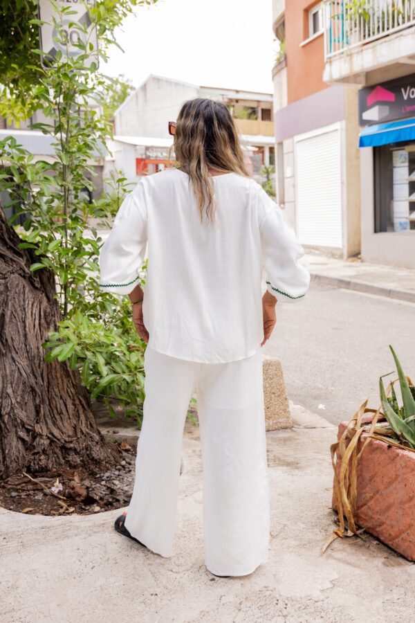Blouse palmiers (blanche) – Image 3