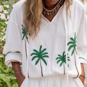 Blouse palmiers (blanche)