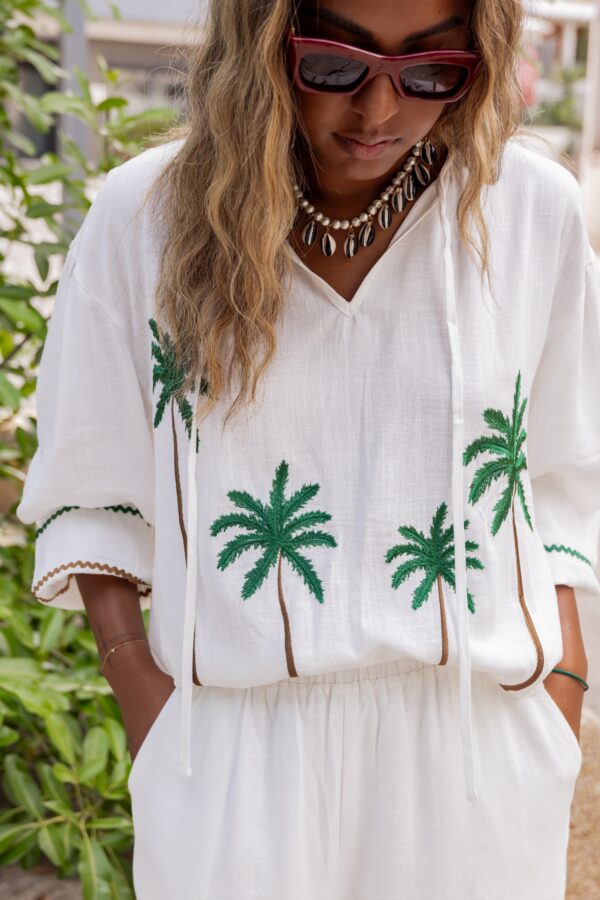 Blouse palmiers (blanche)