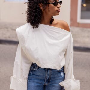 Chemise écrue asymétrique