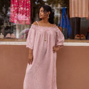 Robe longue à rayures