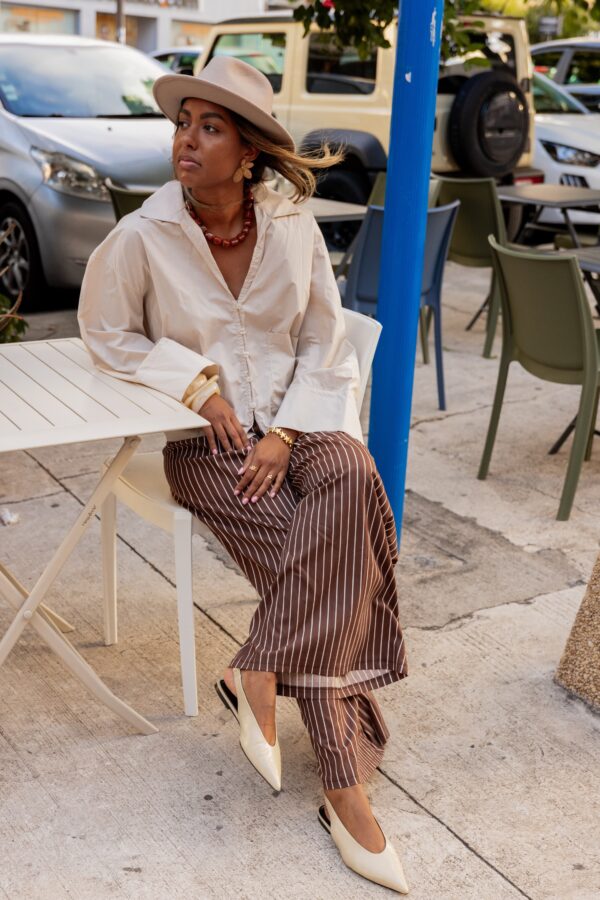Pantalon marron rayé – Image 5
