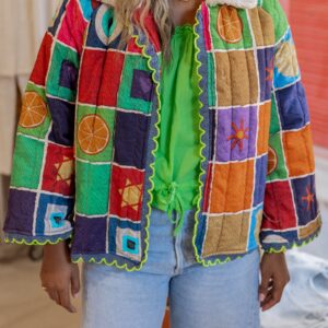 Veste fourrure coloré