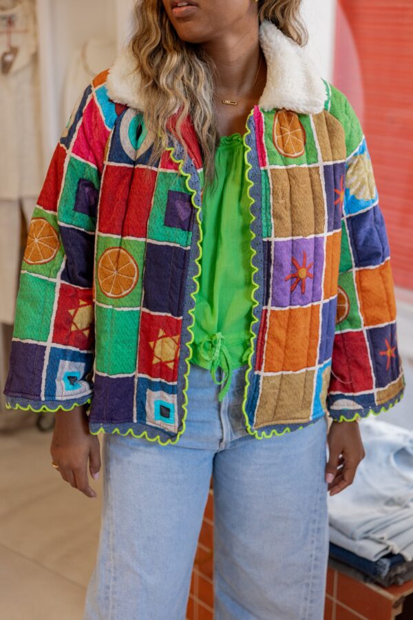 Veste fourrure coloré