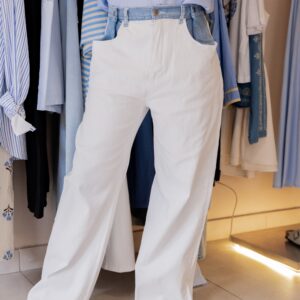 Jeans Flare blanc/ bleu
