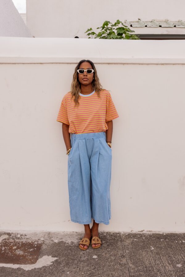 Tshirt rayé rose/jaune – Image 2